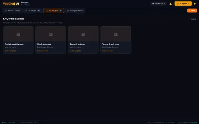Yes Chef AI recipe book